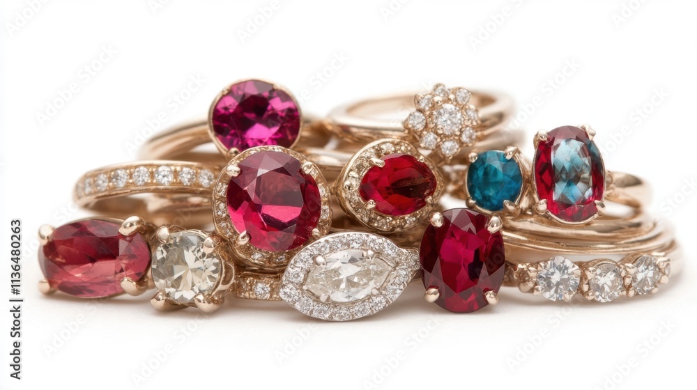 Elegant Collection of Rings in Stunning Display Elegant Collection of Rings in Stunning Display