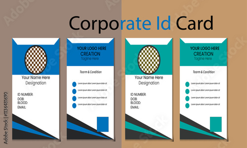 simple id card, employee card and modern minimalist template with multipurpose id card design.