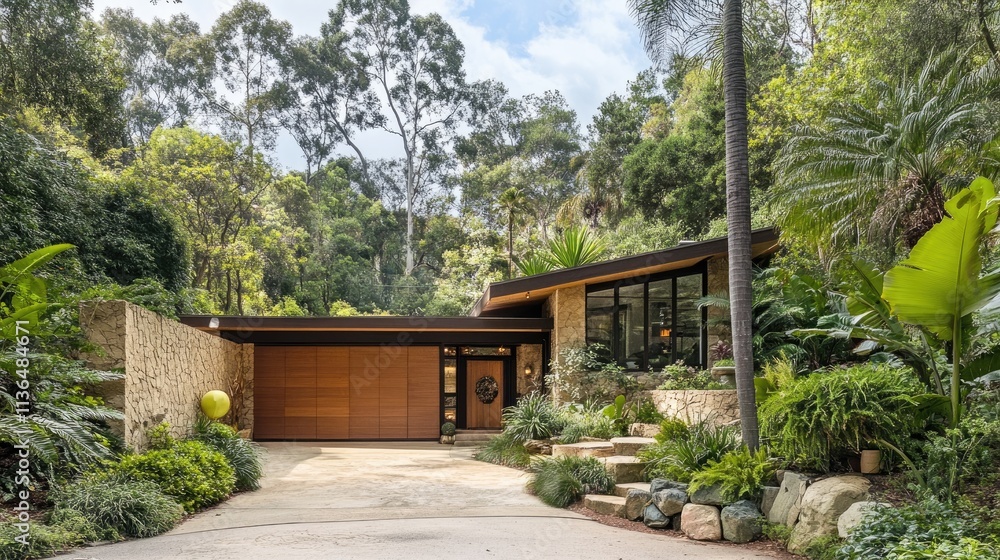 Modern Architecture Home Surrounded by Nature and Lush Greenery Modern Architecture Home Surrounded by Nature and Lush Greenery