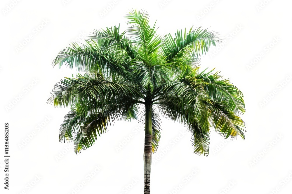 Obraz premium Tropical palm tree plant isolated on white background for nature art
