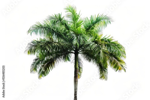 Tropical palm tree plant isolated on white background for nature art