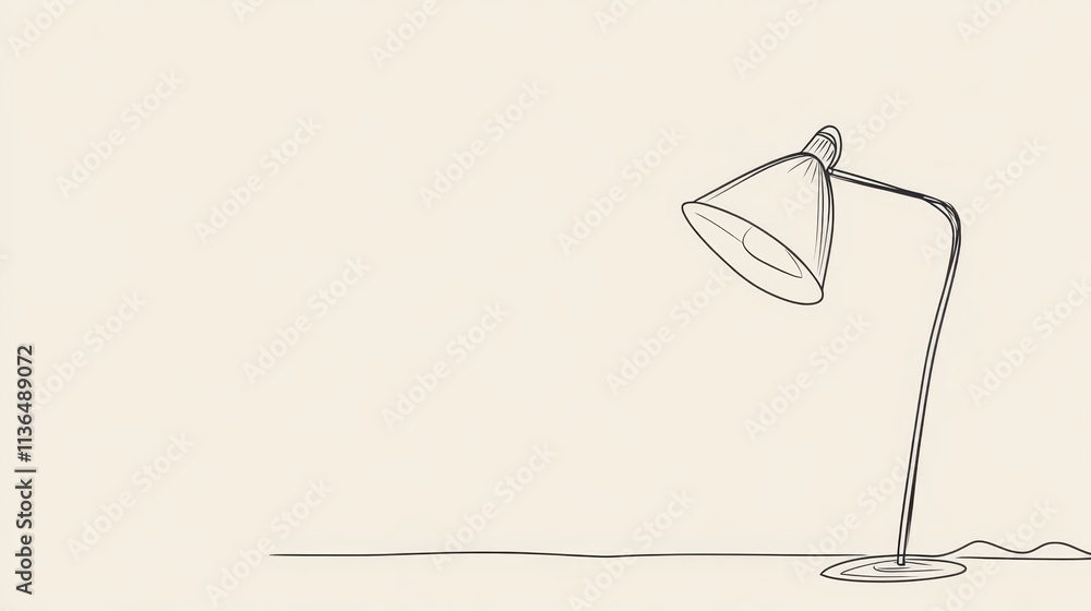 Fototapeta premium Minimalistic Illustration of a Simple Desk Lamp on Light Background