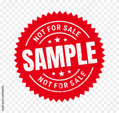 Sample not for sale stamp. Isolated in transparent background. Circle vector red grunge rubber stamp. vector illustration