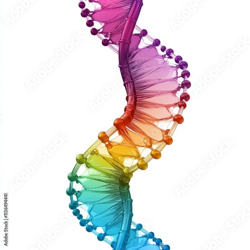 A colorful DNA double helix structure