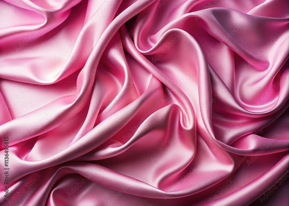 Fototapeta premium Elegant Abstract Pink Soft Background with Wavy Silk Cloth Texture for Product Presentation in Fashion Magazine Layout, Perfect for Minimalist Designs and Stylish Displays