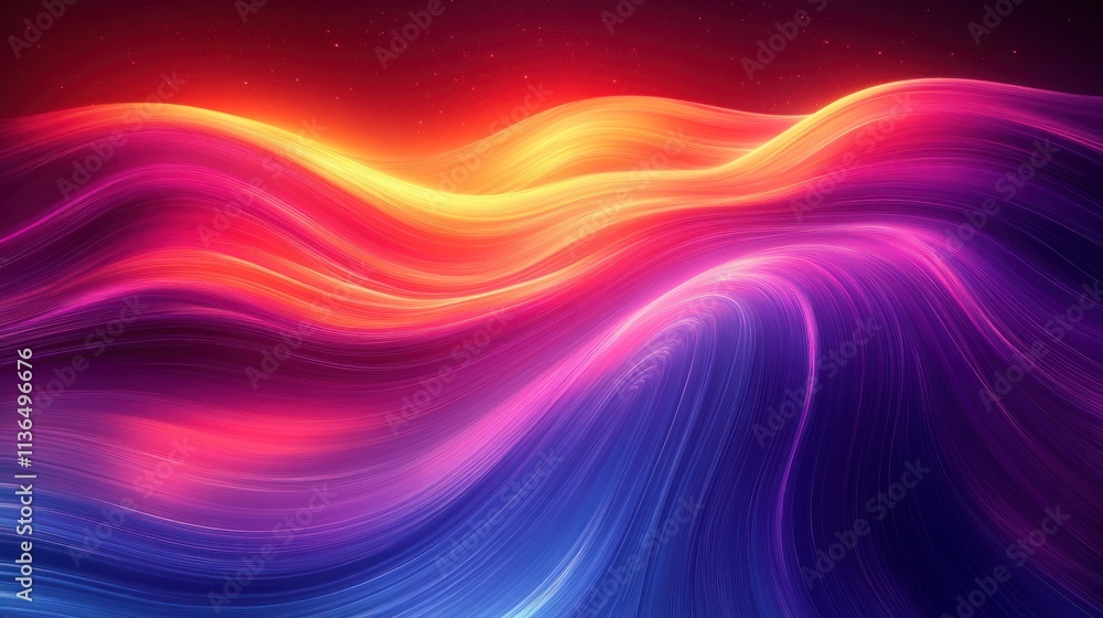 Obraz premium Vibrant abstract waves in dynamic colors