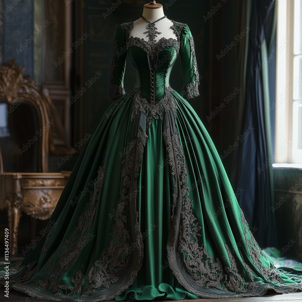 Fototapeta premium Young woman Victorian era clothes
