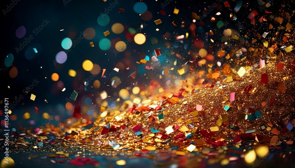 Golden Confetti Celebration Background Golden Confetti Celebration Background