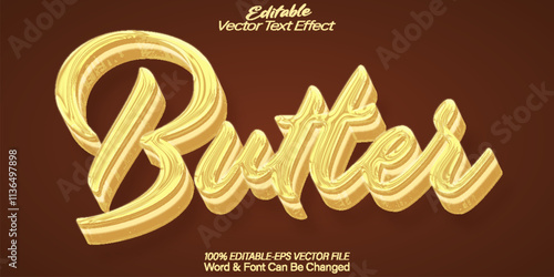 Butter Vector Text Effect Editable Alphabet Fluid Food Creamy Margarine Soap