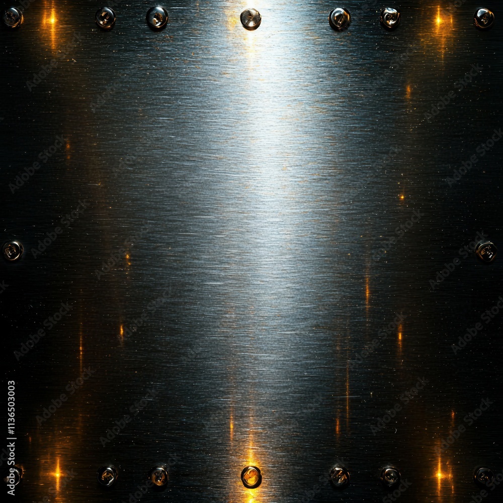 Obraz premium Shiny Metallic Surface with Reflection and Textured Details