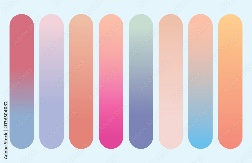 Set of vibrant gradients swatches or buttons Set of vibrant gradients swatches or buttons