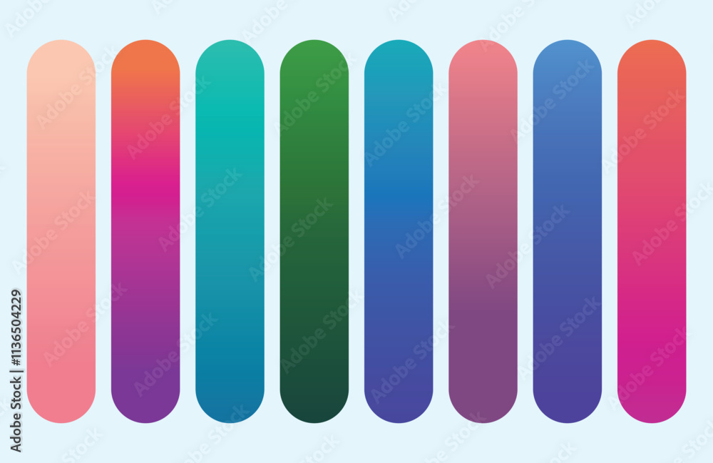 Set of vibrant gradients swatches or buttons Set of vibrant gradients swatches or buttons