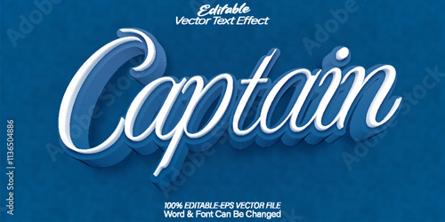 Captain Vector Text Effect Editable Alphabet Sea Sailor Ocean Marine Ship Nautical
