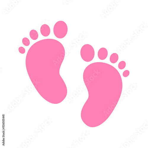 Baby girl footprint icon