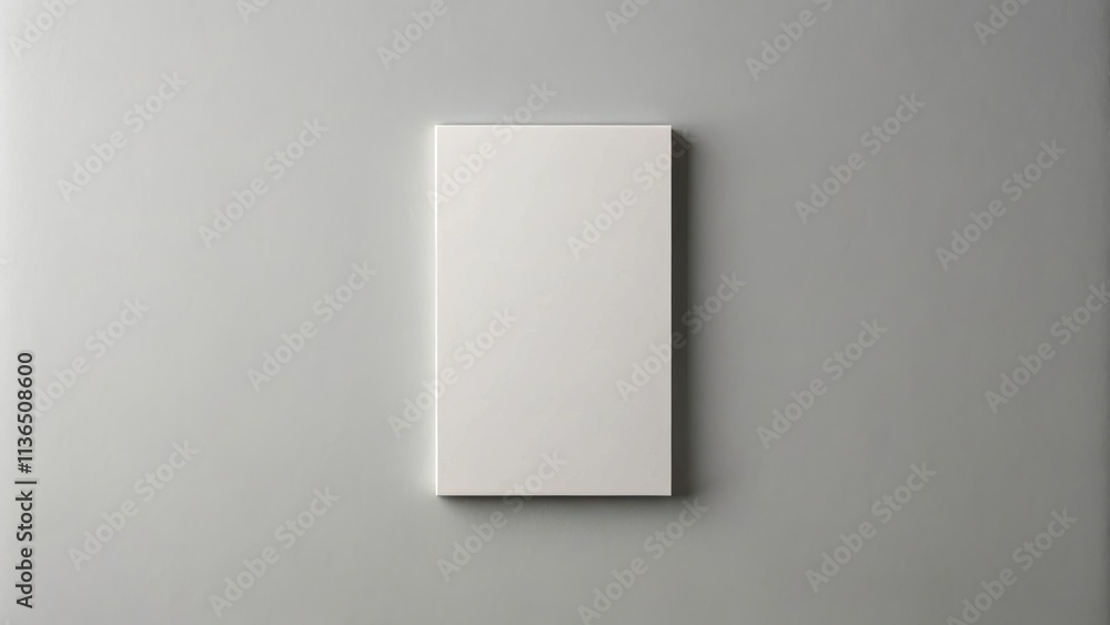 Blank white rectangular surface against a light grey backdrop, ideal for showcasing product designs or presentations Blank white rectangular surface against a light grey backdrop, ideal for showcasing product designs or presentations