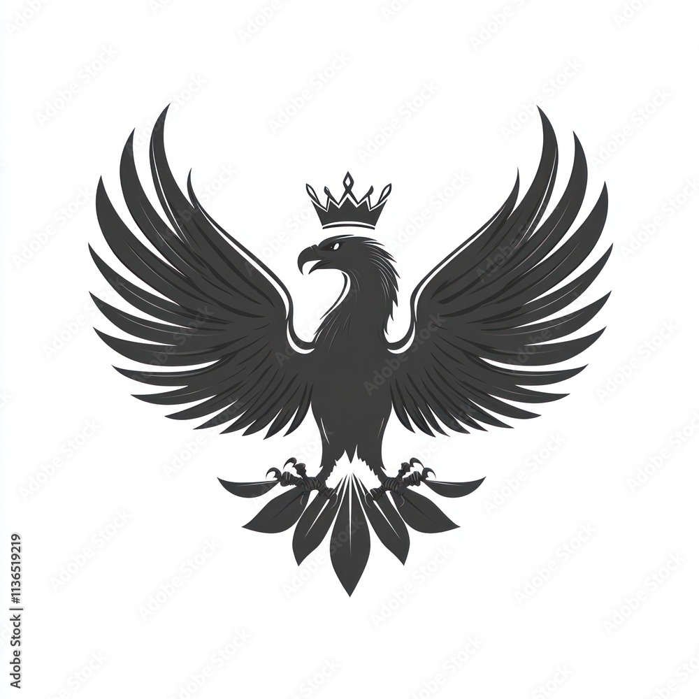 Obraz premium Majestic crowned eagle heraldic emblem.