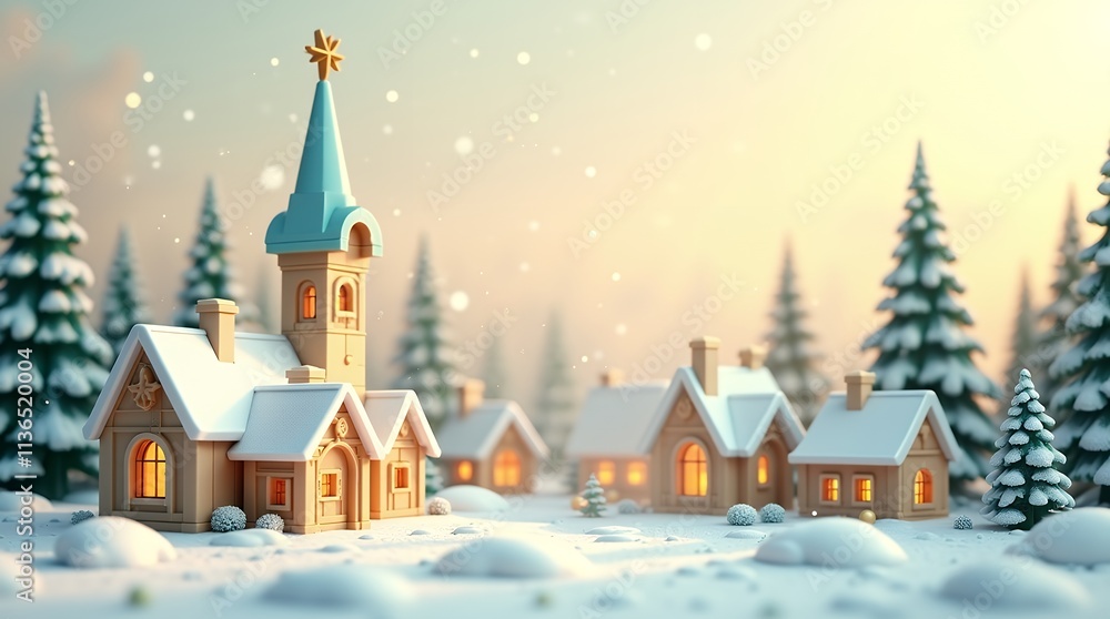 Christmas miniature diorama : Night in a Snowy Village, Santa Claus and reindeer, Christmas Tree and Snowman, and more Christmas miniature diorama : Night in a Snowy Village, Santa Claus and reindeer, Christmas Tree and Snowman, and more