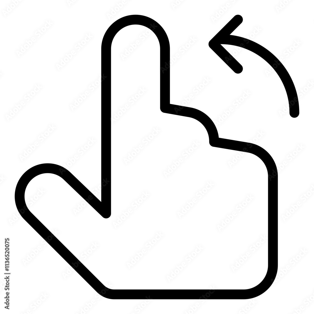 Swipe rotation Icon. Black and White Outline Icon Swipe rotation Icon. Black and White Outline Icon