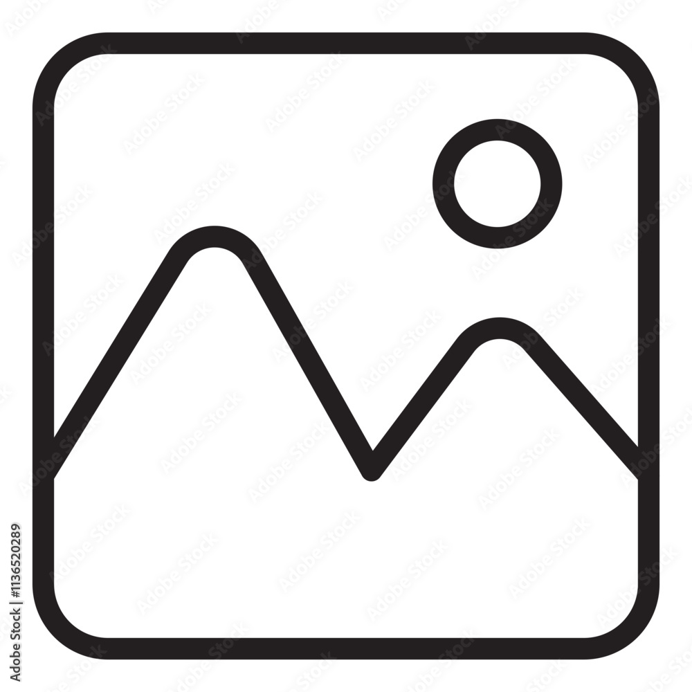 Image Icon. Black and White Outline Icon Image Icon. Black and White Outline Icon