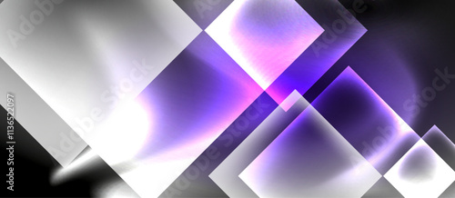 Dark neon colors with glass square shapes