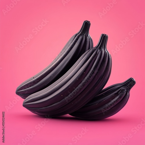 Wallpaper Mural Vibrant Ripe Purple Bananas on Bright Pink Background Torontodigital.ca