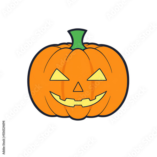 simple minimalist spooky Halloween pumpkin decoration vector illustration isolated photo