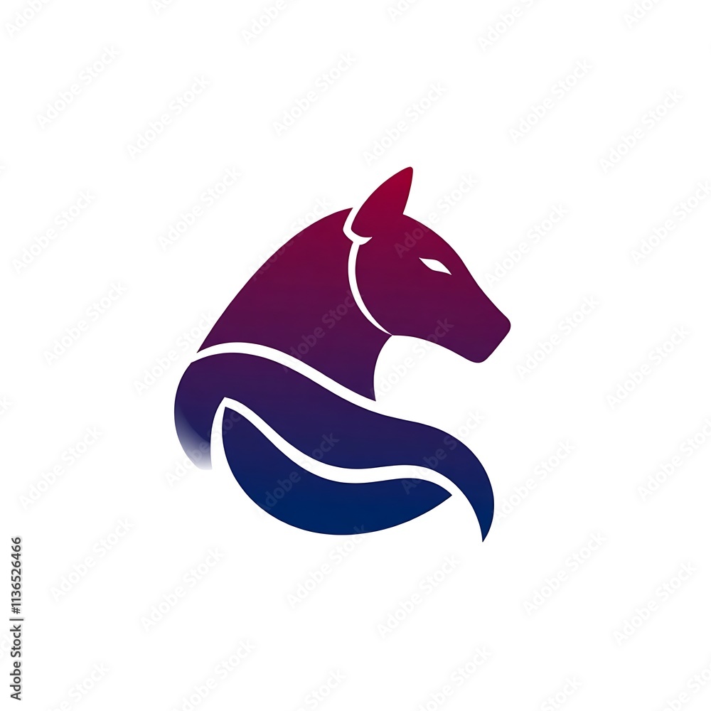 Wolf Logo Design: A bold and modern logo design featuring a stylized wolf head with a gradient color scheme of blue and red. Wolf Logo Design: A bold and modern logo design featuring a stylized wolf head with a gradient color scheme of blue and red.