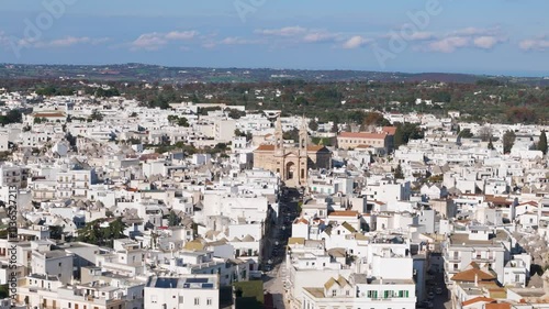 Wallpaper Mural Aerial drone view of the church and town center in Alberbello, Puglia southern Italy Torontodigital.ca