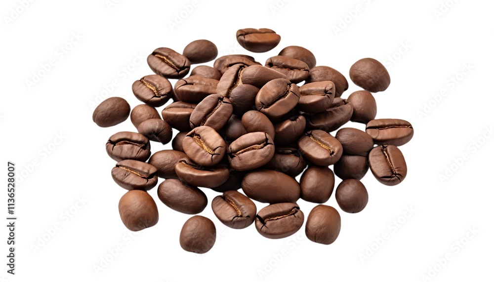 Coffee Beans: A close-up image of roasted coffee beans, showcasing the rich, dark brown color and intricate details of these aromatic beans.