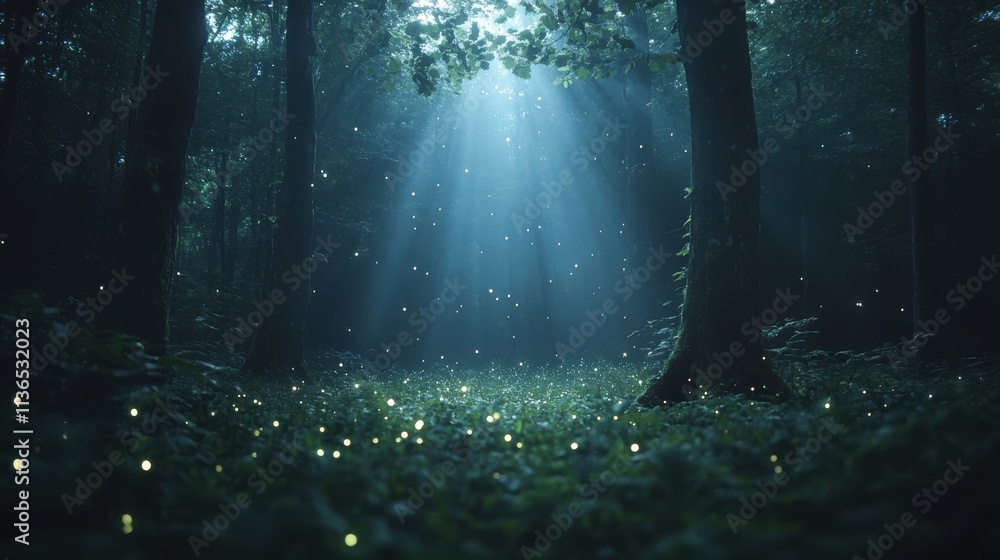 A mystical forest scene featuring glowing mist and ethereal light effects. A mystical forest scene featuring glowing mist and ethereal light effects.