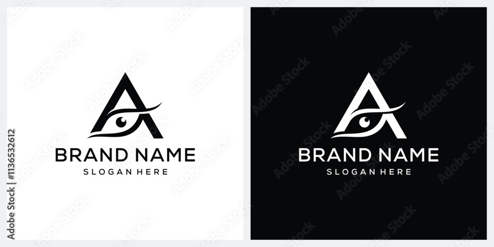 Initial letter A eye vision logo design vector template Initial letter A eye vision logo design vector template