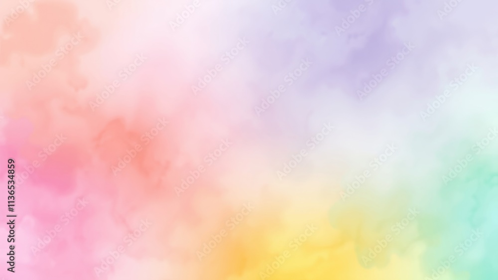 Pastel Rainbow Cloud Background, Dreamy Soft Hues for Design Projects Pastel Rainbow Cloud Background, Dreamy Soft Hues for Design Projects