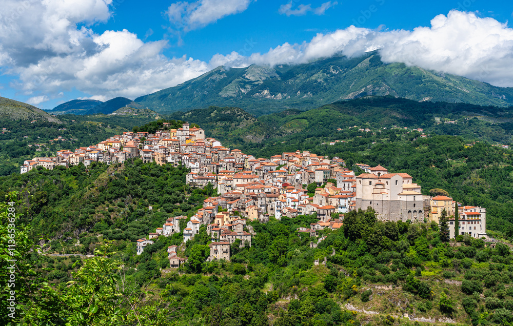 Panoramic view of Rivello, beautiful village in the Province of Potenza, Basilicata, Italy. Panoramic view of Rivello, beautiful village in the Province of Potenza, Basilicata, Italy.