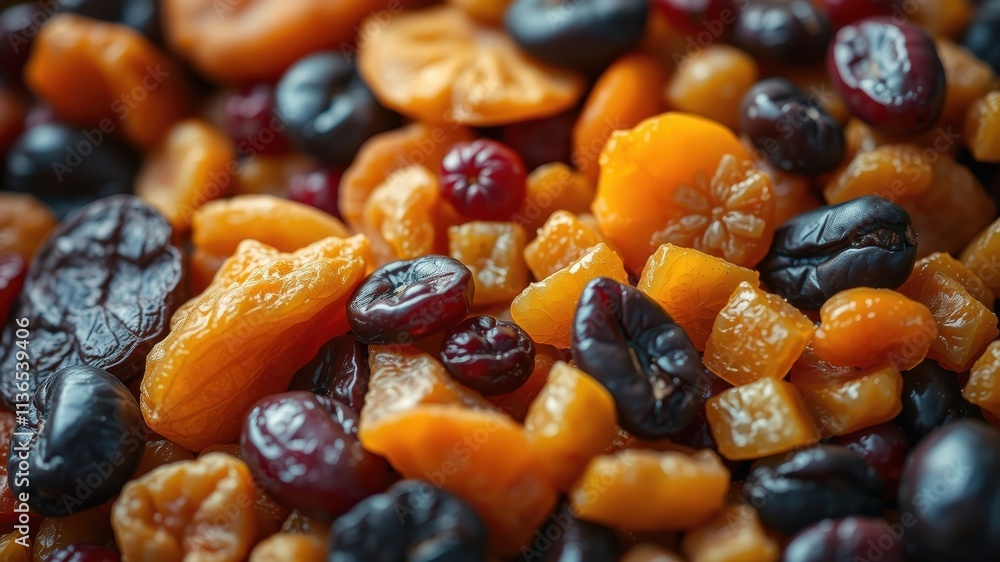 A Colorful Medley of Dried Fruits and Berries, a Delightful Blend of Sweet and Tart Flavors A Colorful Medley of Dried Fruits and Berries, a Delightful Blend of Sweet and Tart Flavors
