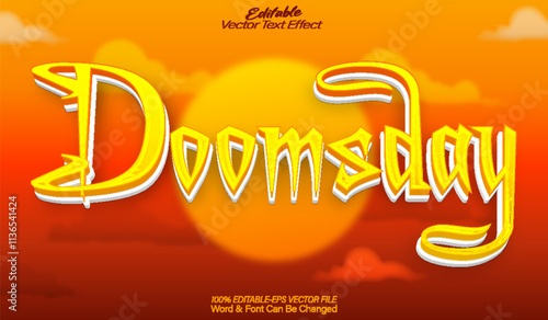Doomsday Vector Text Effect Editable Alphabet Orange Crisis Turmoil
