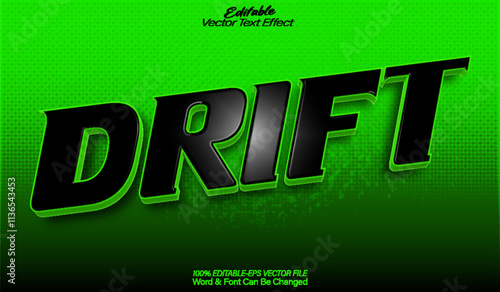 Drift Vector Text Effect Editable Alphabet Speed Sport Car Win Race