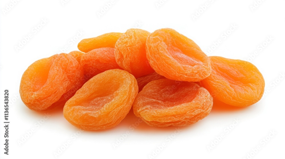 Create a high-quality image of dried apricots isolated on a white background. Create a high-quality image of dried apricots isolated on a white background.
