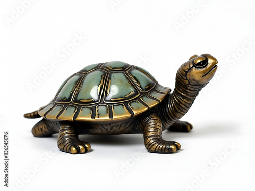 Durable Steel Turtle Sculpture for Bold Advertising Campaigns and Clip Art, Vintage Iron Turtle Figurine for Retro-Themed Graphics and Print Ads photo