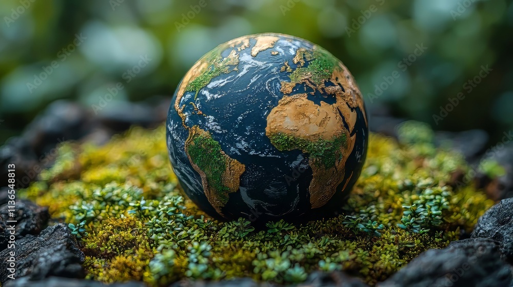 Earth globe, environment, ecosystem, nature, planet, world, conservation, sustainability, ecology, green, moss, rocks Earth globe, environment, ecosystem, nature, planet, world, conservation, sustainability, ecology, green, moss, rocks