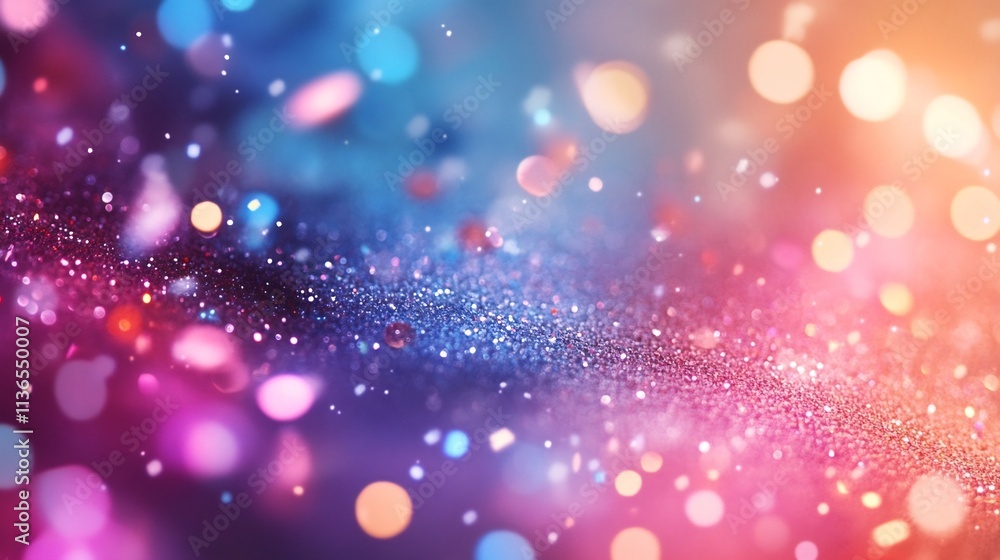 Radiant Festive Abstract Background with Glittering Confetti and Ribbons Radiant Festive Abstract Background with Glittering Confetti and Ribbons