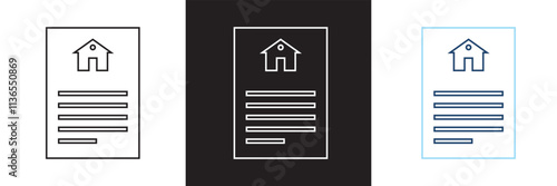 Real estate purchase document icon .  Vector illustration. isolated on white and black background. EPS 10