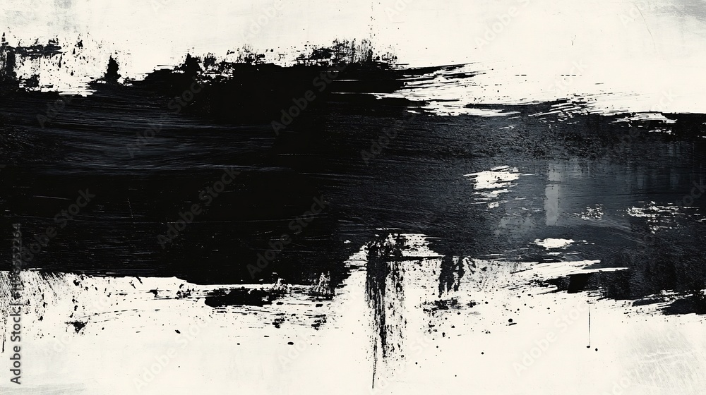 Grunge Abstract Composition with Paintbrush Strokes and Ink Splashes Grunge Abstract Composition with Paintbrush Strokes and Ink Splashes