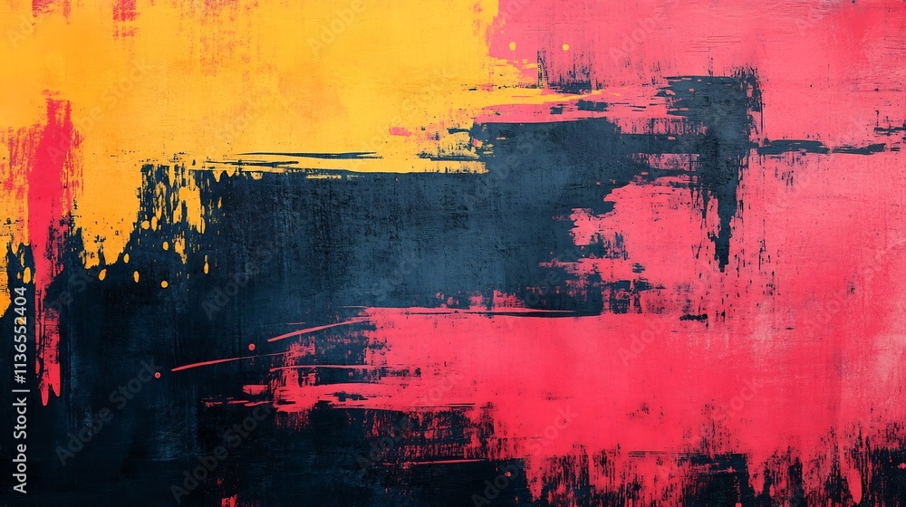 Vibrant Abstract Painting with Expressive Brushstrokes and Grunge Splashes Vibrant Abstract Painting with Expressive Brushstrokes and Grunge Splashes