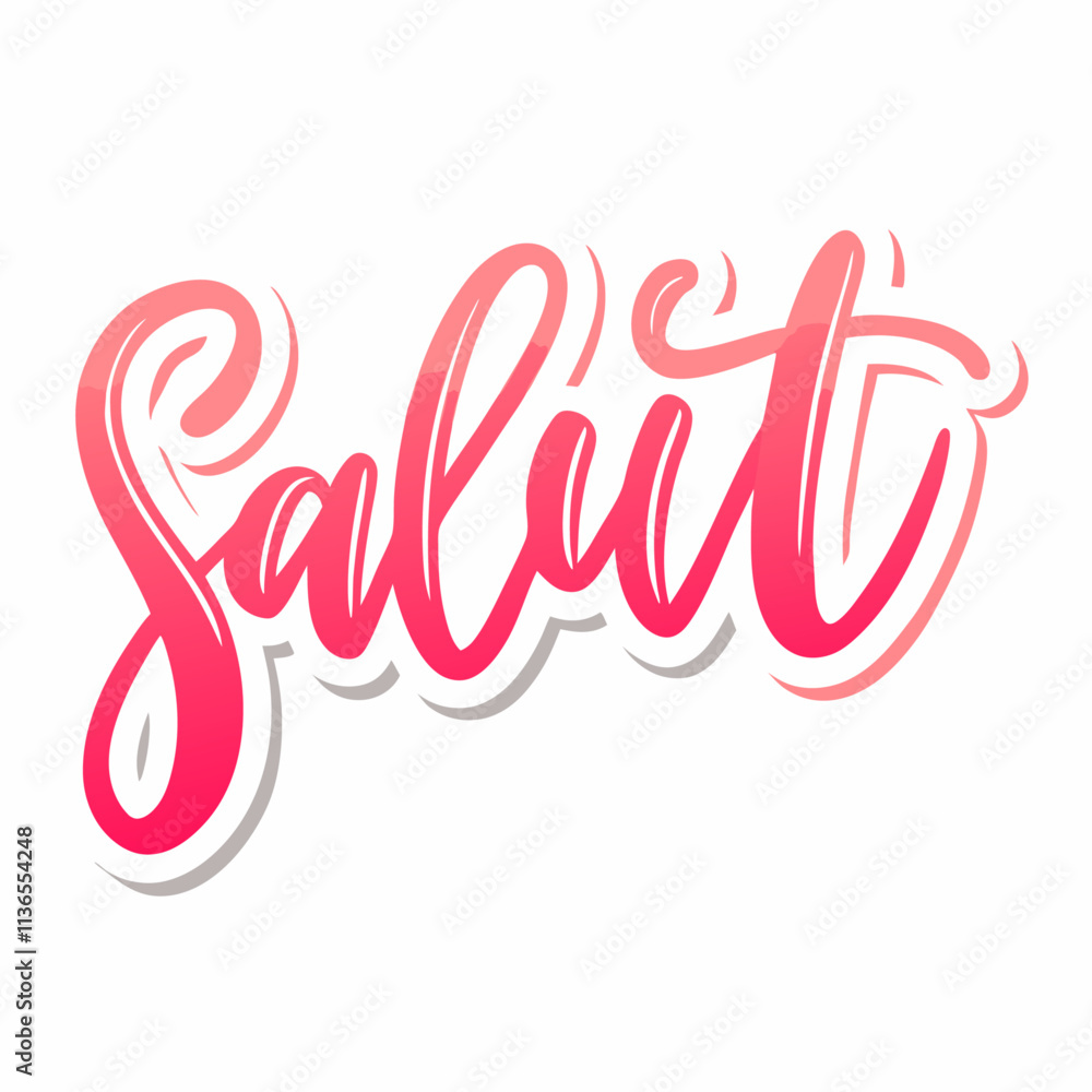 Salut brush hand calligraphy lettering vector illustration (12) Salut brush hand calligraphy lettering vector illustration (12)