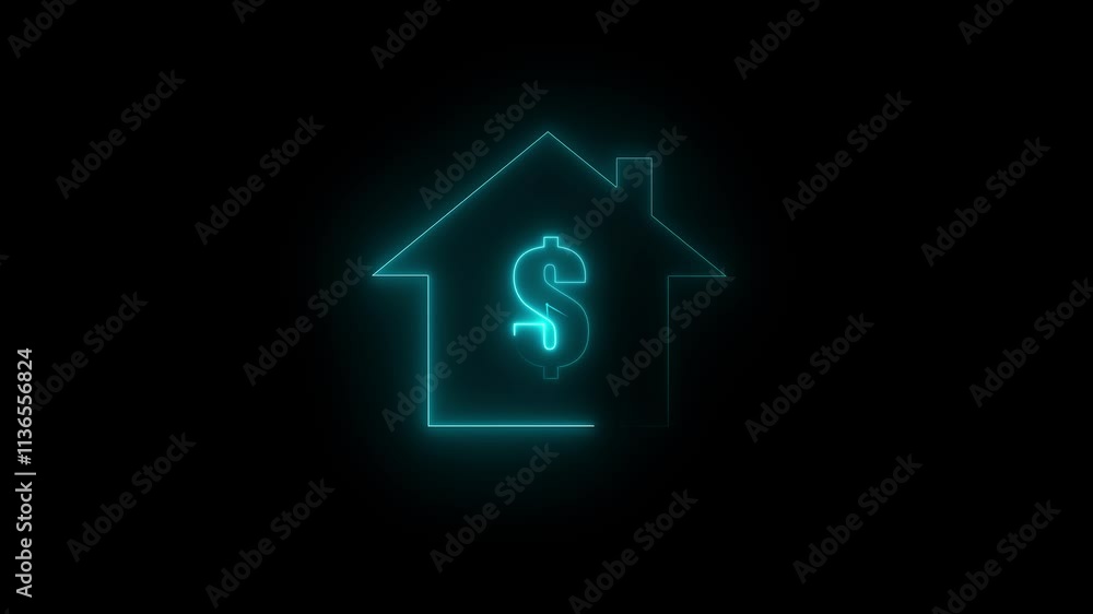 Home icon with dollar sing. dollar sing with house icon.