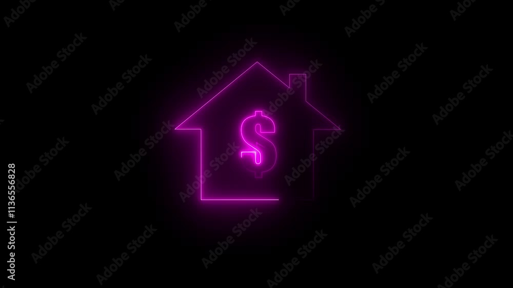 Home icon with dollar sing. dollar sing with house icon.