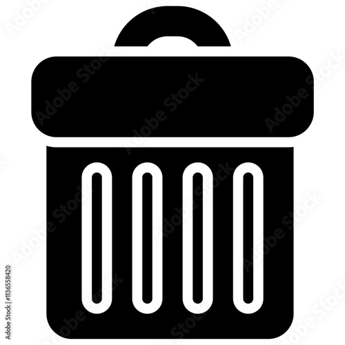 trash bin solid icon	