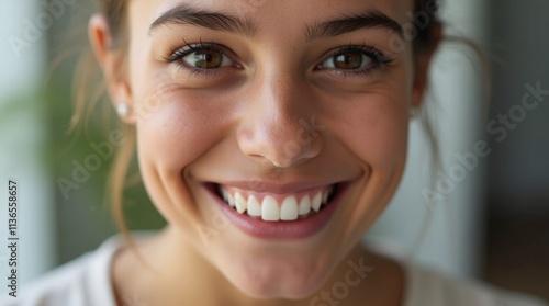 A woman's sincere smile