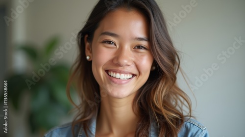 A woman's sincere smile