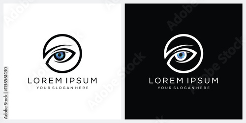 creative eye vision logo design vector template